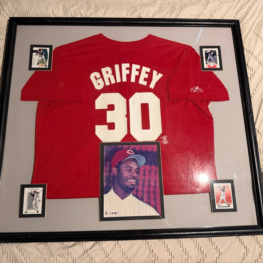 Framed Autographed Griffey Jersey Display